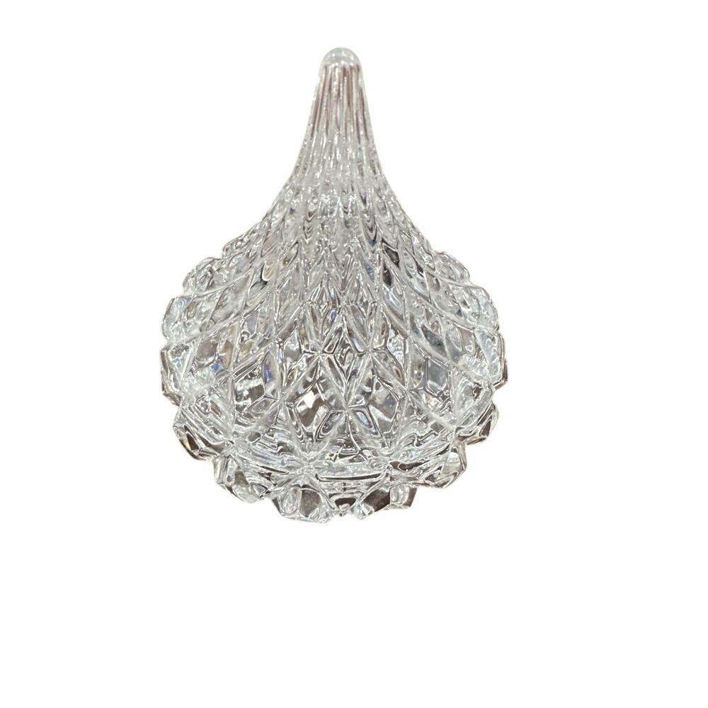 Vintage Clear Glass Art Studio‎ Hershey Kiss Candy Trinket Dish & Lid 3.5" T 3"W